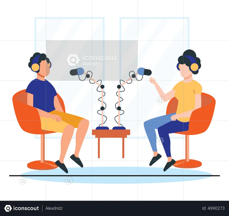 News podcasting  Illustration