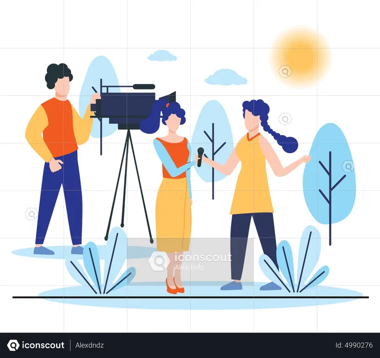 News reporter taking interview  Illustration