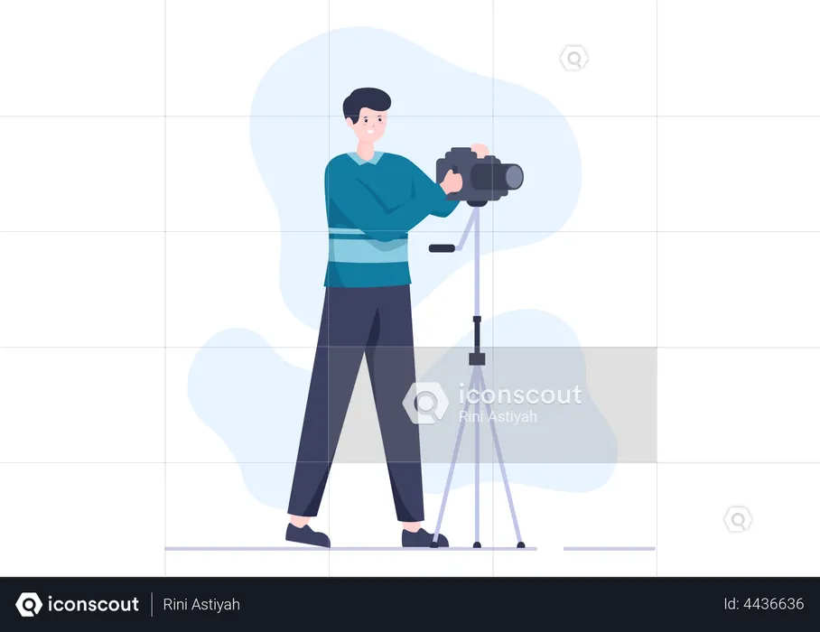 News Reporter with camera  Illustration