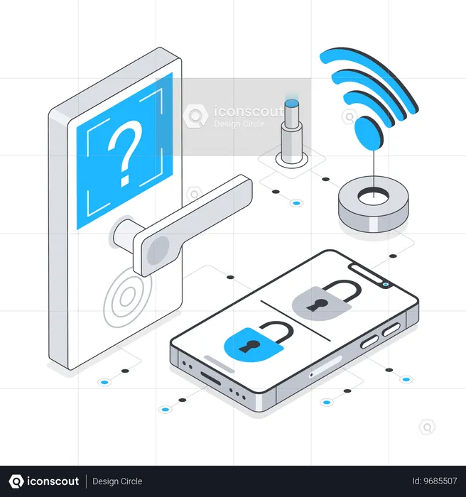 NFC Lock  Illustration