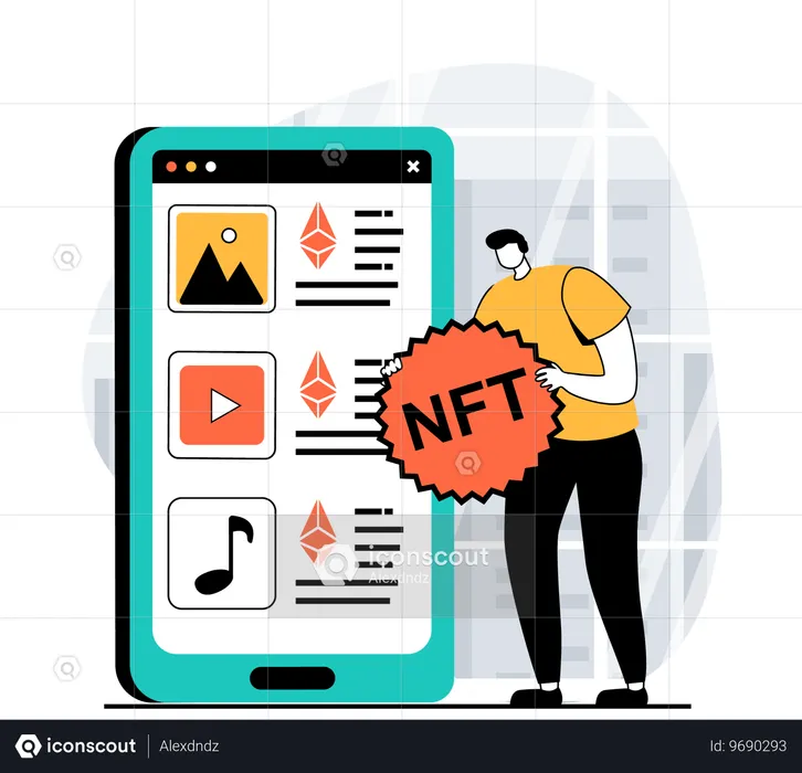 Aplicación nft  Illustration