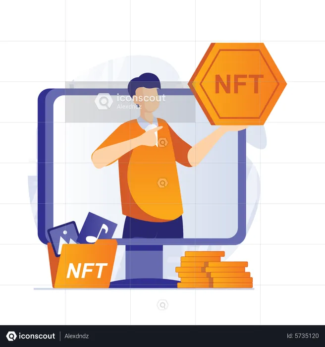 NFT Art Marketing  Illustration