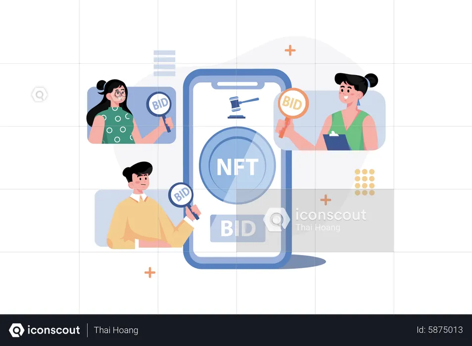 NFT Auction  Illustration