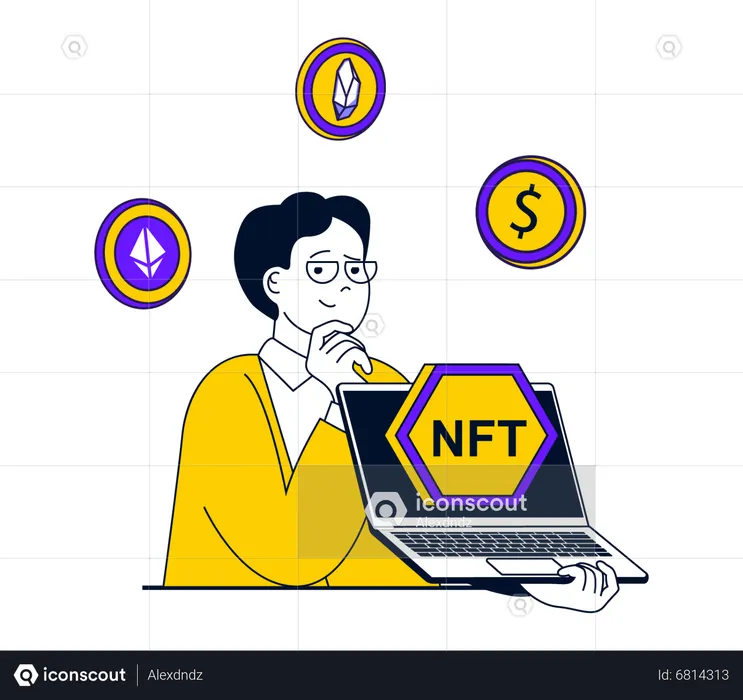 NFT coin  Illustration