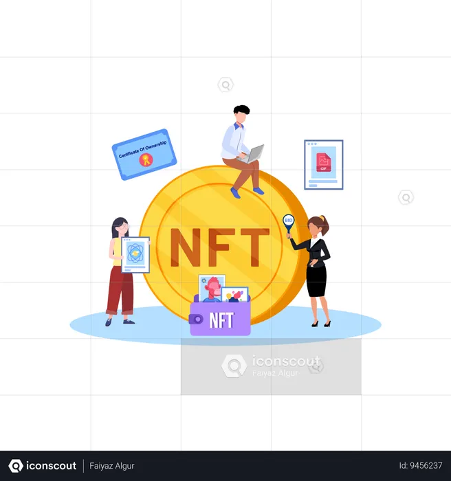 NFT investor Biding  Illustration