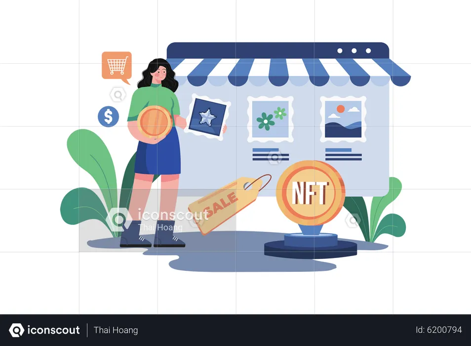NFT marketplace  Illustration