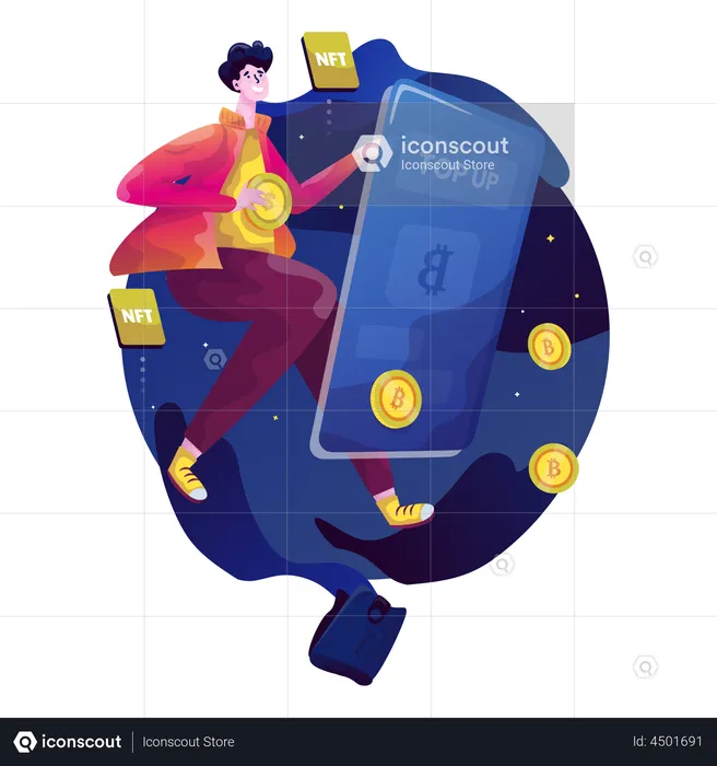 Nft marketplace app  Illustration