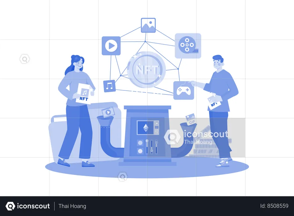 NFT minting process  Illustration