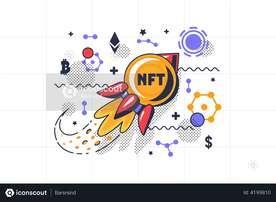 NFT startup project launch  Illustration