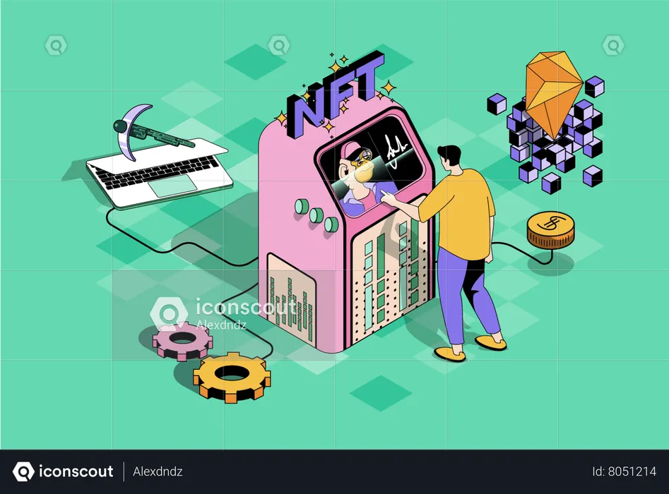 NFT token art  Illustration