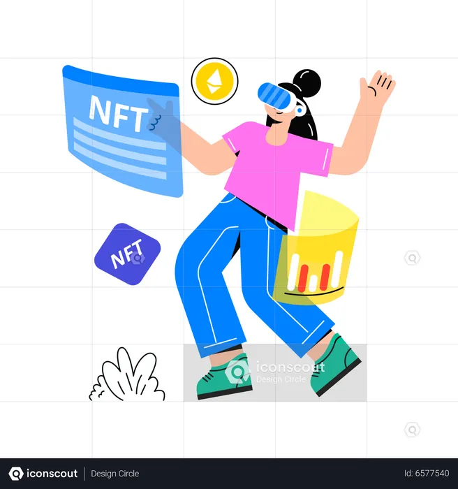 Nft Using Vr Tech  Illustration