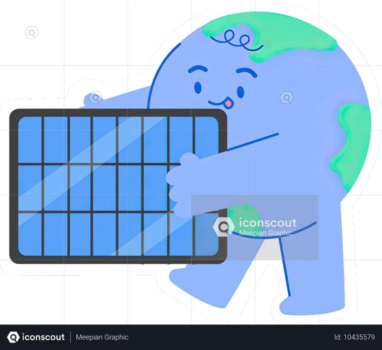 Cute Earth verwendet Solarzellen  Illustration