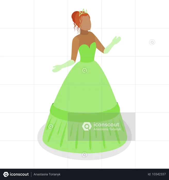 Chica vestida con disfraz de princesa  Ilustración