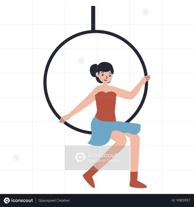 Chica haciendo acrobacias  Ilustración