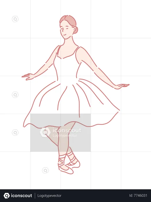 Chica haciendo danza ballet  Ilustración