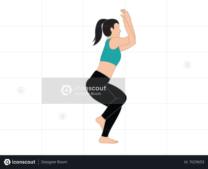 Chica haciendo Garudasana  Ilustración