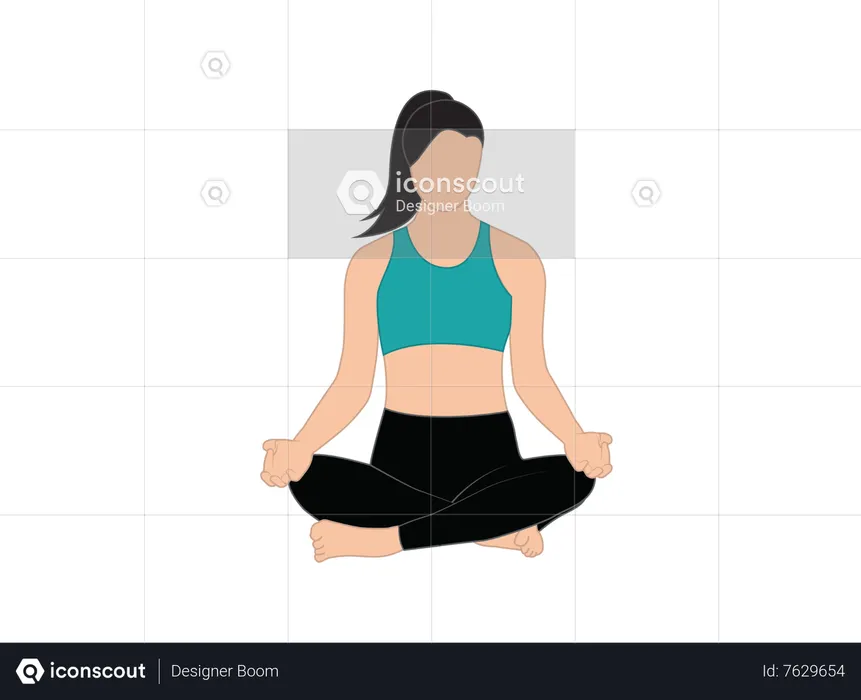 Chica haciendo meditación  Ilustración