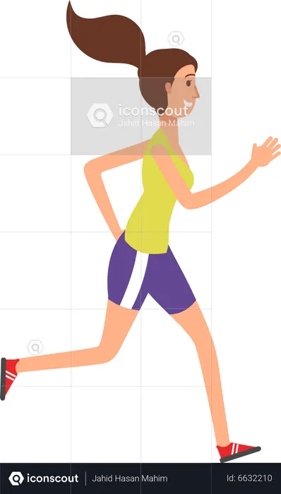 Chica joven haciendo jogging  Ilustración