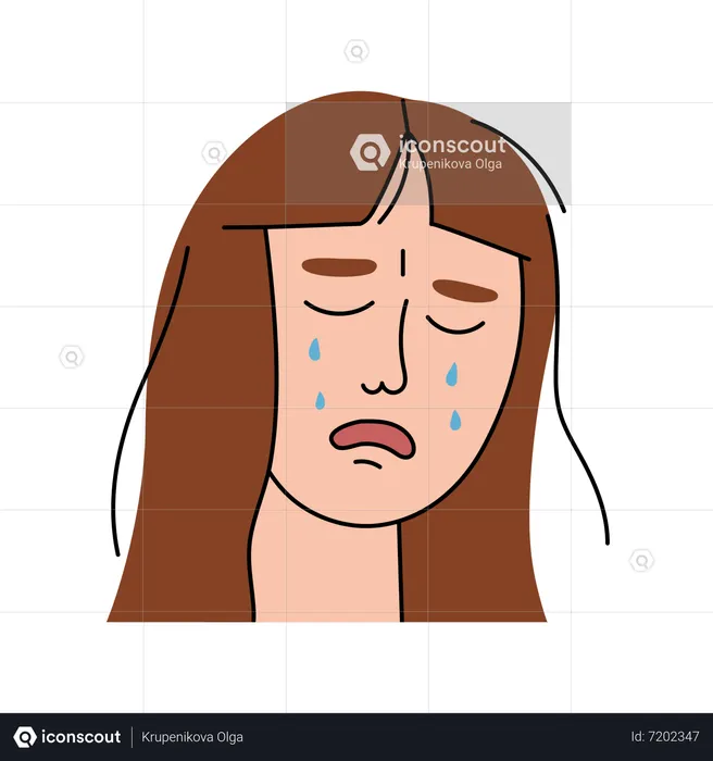 Niña llorando  Ilustración