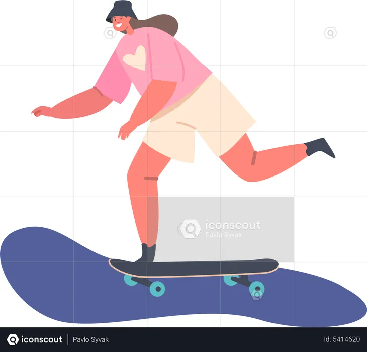 Niña patinando  Ilustración