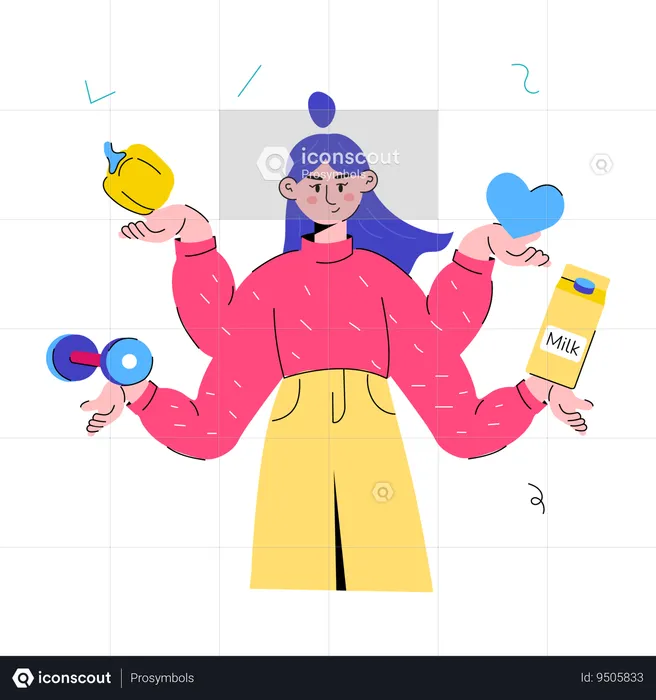 Chica con estilo de vida saludable  Ilustración