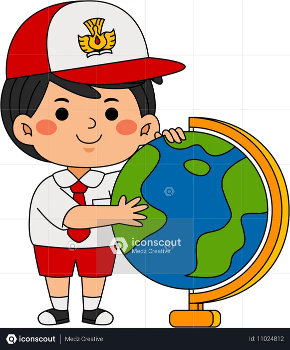 Niño con globo  Ilustración