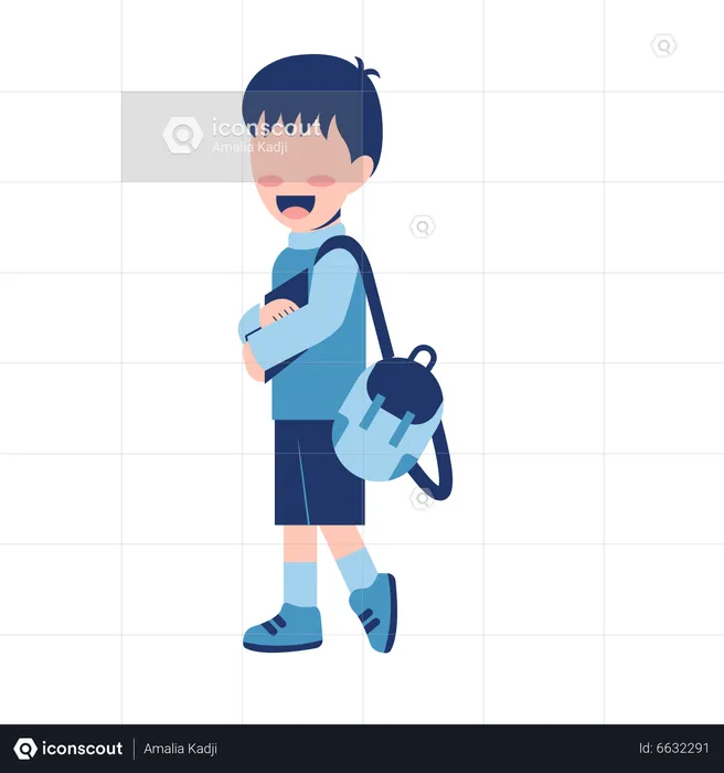 Niño con mochila  Ilustración