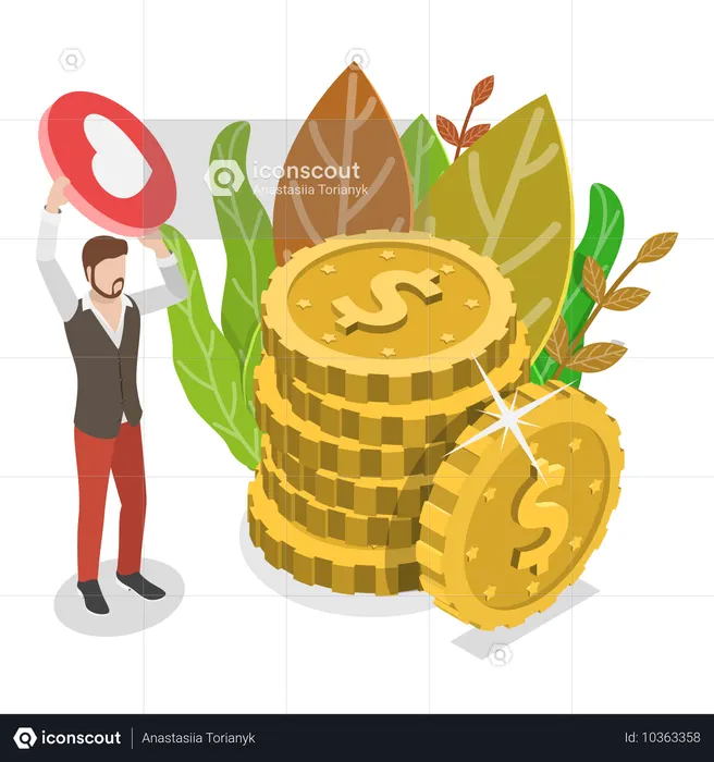 Niño haciendo voluntariado de donación  Ilustración