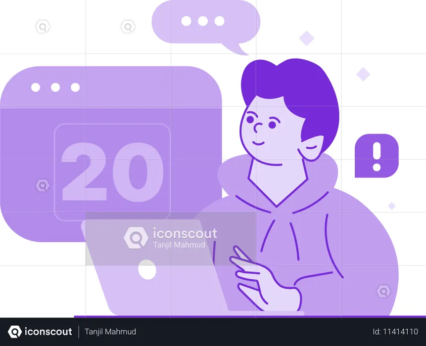 Niño haciendo planificación de ventas  Ilustración