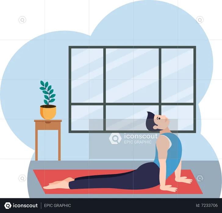 Niño haciendo yoga  Ilustración