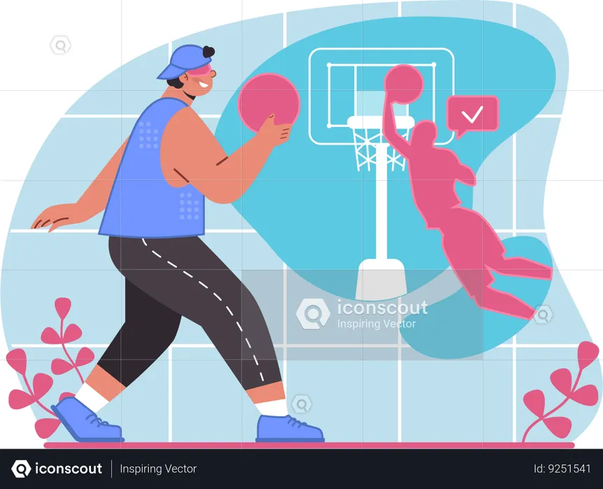 Niño juega un partido de fútbol en realidad virtual  Ilustración