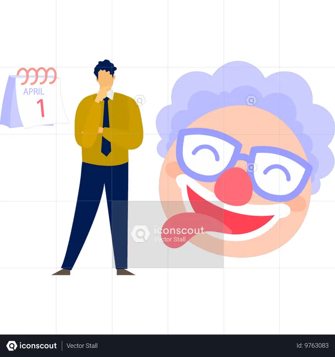 Niño riendo mientras cuenta chistes  Ilustración
