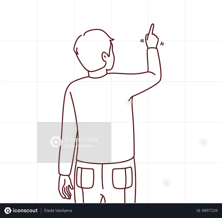 Niño señalando con el dedo  Ilustración