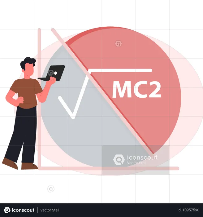 Niño trabajando en un problema de matemáticas  Ilustración