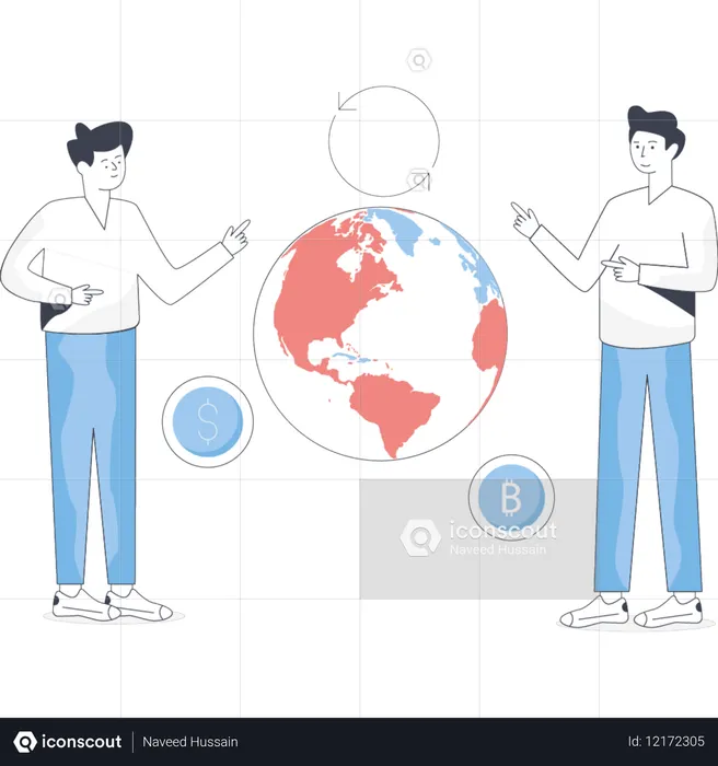 Niños haciendo cambio de moneda  Ilustración