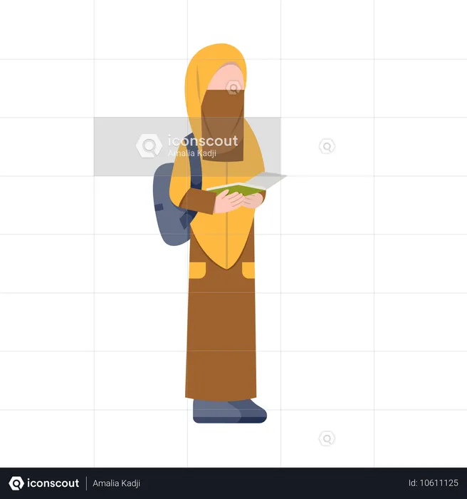 Niqab mulher Estudante  Ilustração