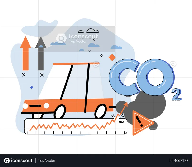 Niveles récord de dióxido de carbono  Ilustración