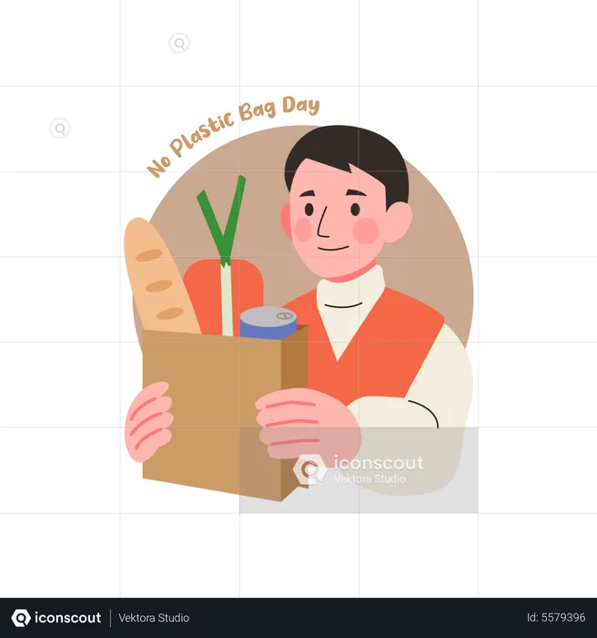 No Plastic Bag  Illustration