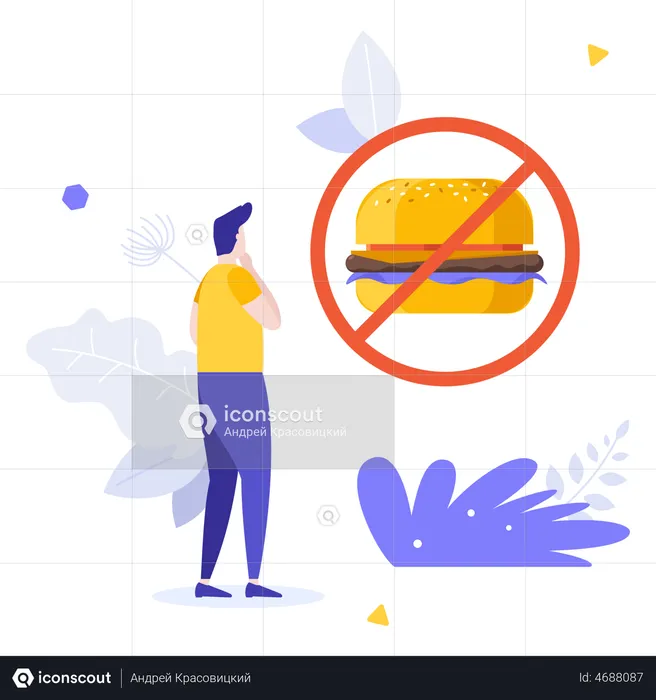No unhealthy food allowed  Illustration