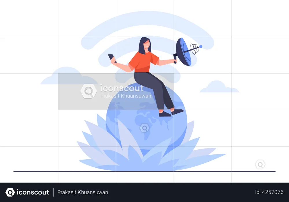 No Wireless internet signal access  Illustration