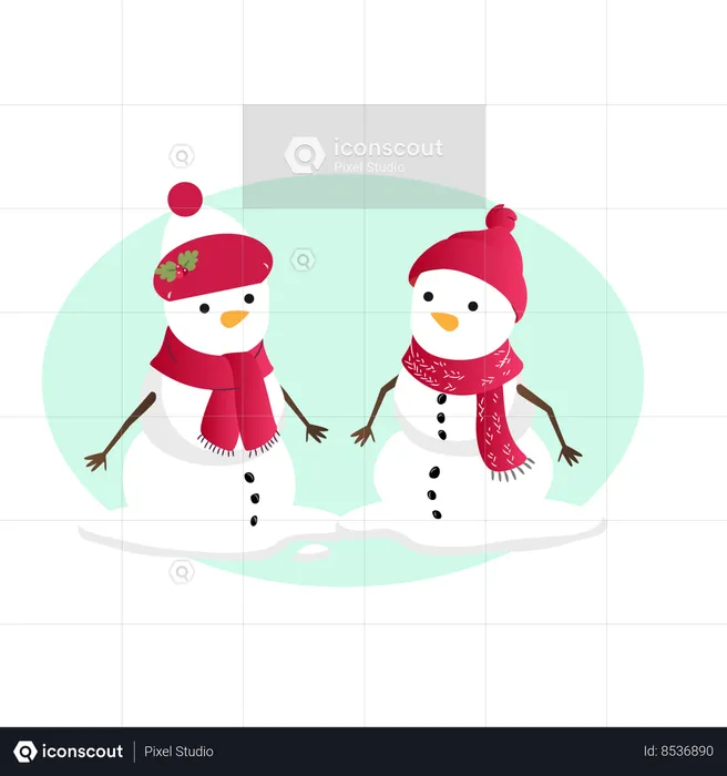 Bonhomme de neige de Noël  Illustration