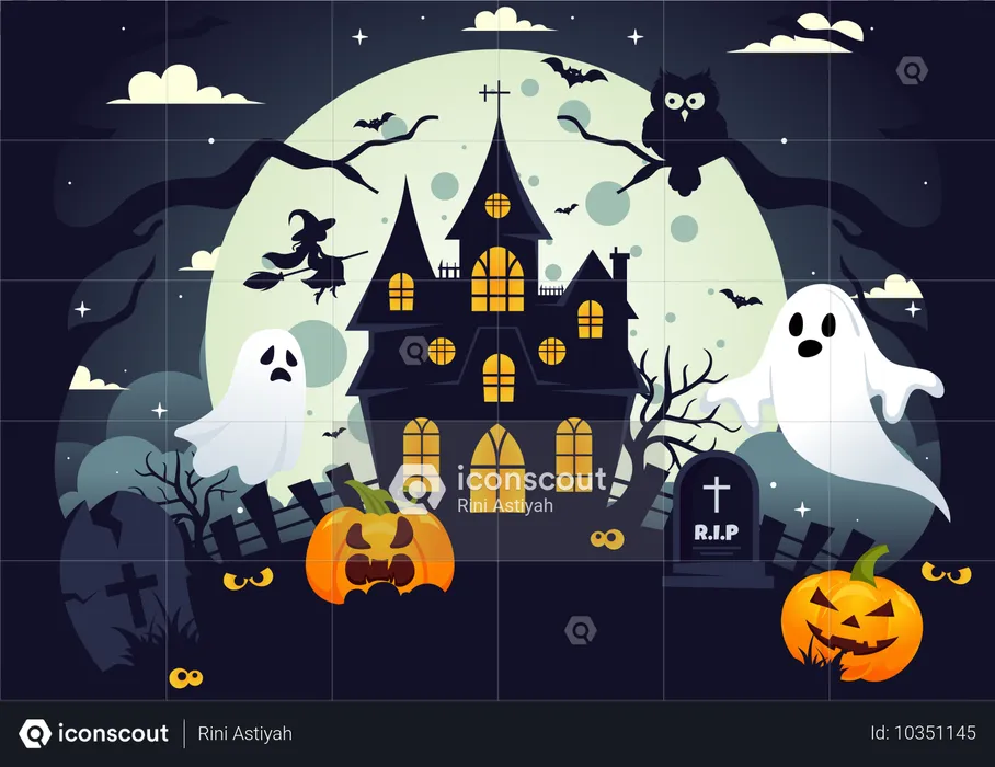 Noite de Halloween  Ilustração