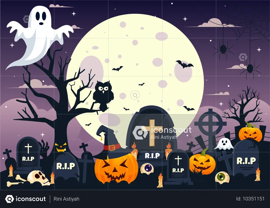 Noite de Halloween  Ilustração