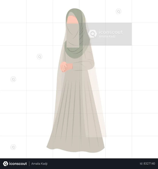 Noiva Muçulmana Usando Niqab  Ilustração