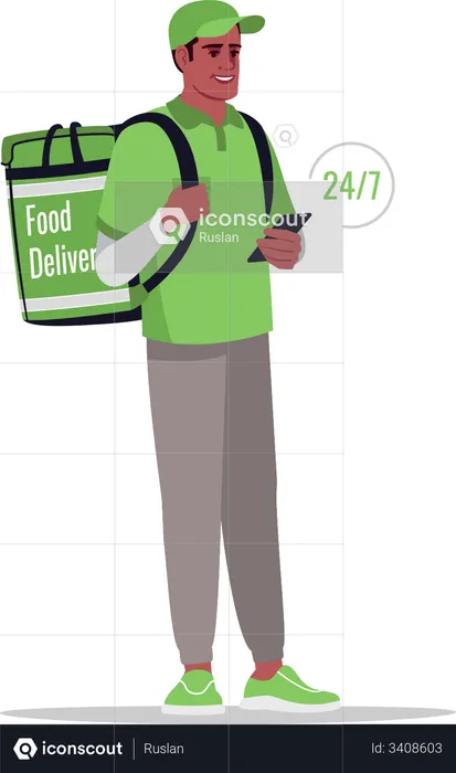Non stop food delivery  Illustration