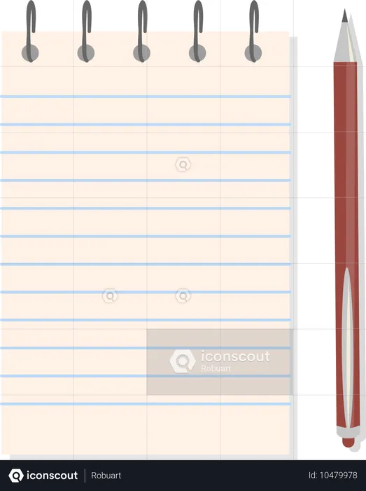 Notepad and Pencil  Illustration