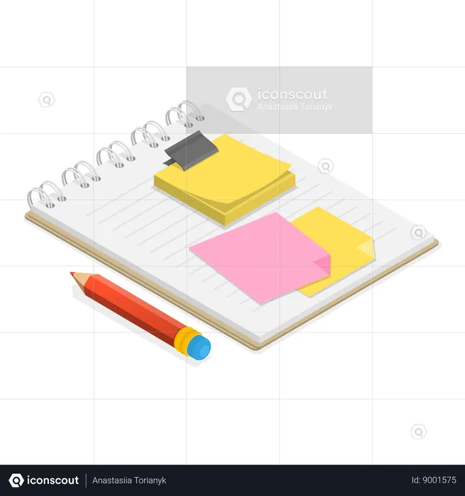 Notes and Paper Stationeries  Illustration