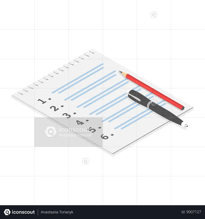 Notes and Paper Stationeries  Illustration