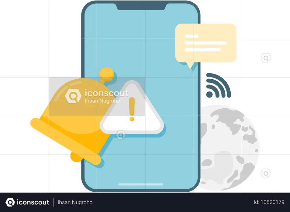 Notificação de erro do smartphone  Ilustração