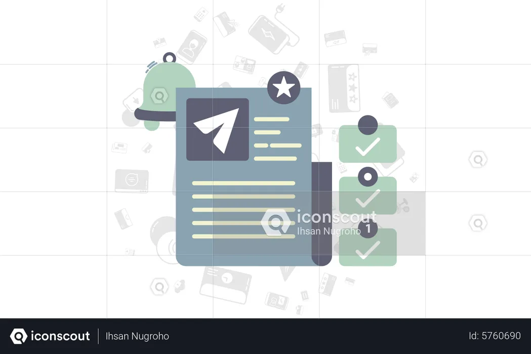 Notification badge of incoming message  Illustration
